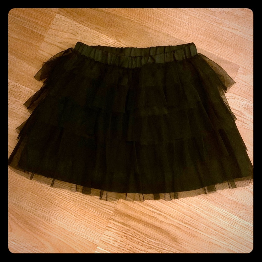 Total Girl Black Tulle Layered Skirt - Like New